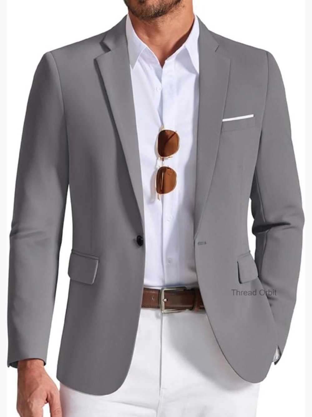 Men's Blazer Sport Coat Lightweight One Button Suit Jacket